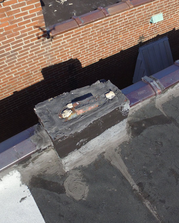 poorly repaired commercial roof